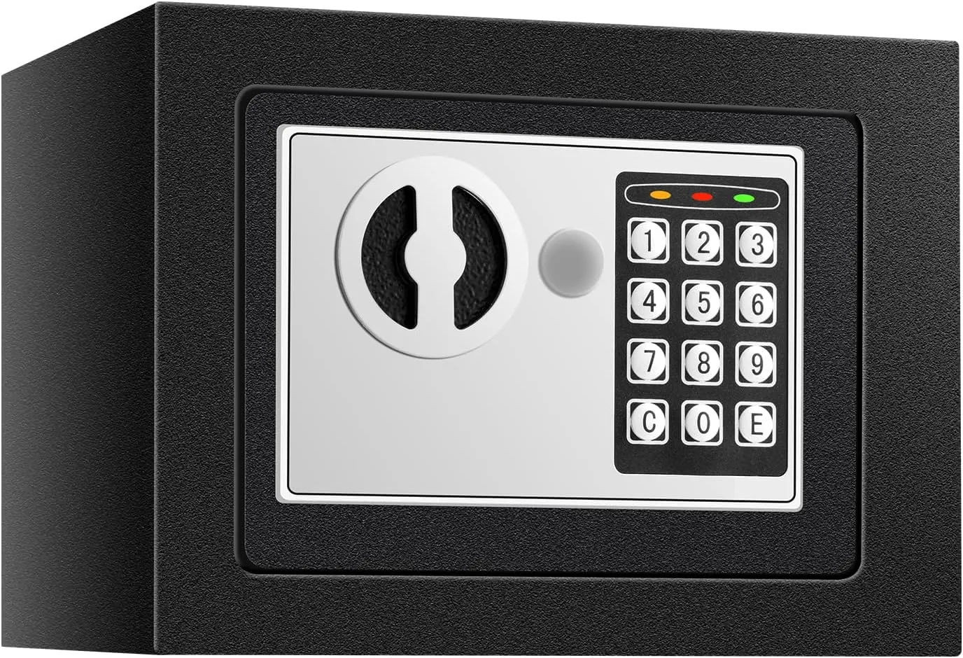 Electronic Small Safe Box Money Cash Safe with Digital Keypad & KeysMini Security Lock Safe Boxes for Coin Home Office Hotel Rooms Business Jewelry Gun (Black)
