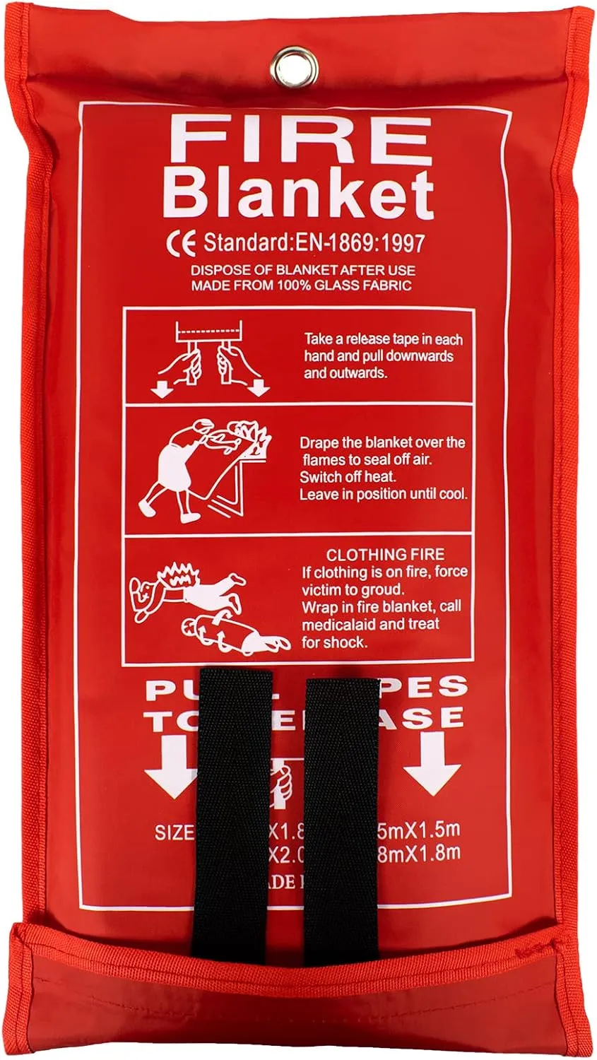 FLASLD Fire Blanket for Home and Kitchen, Fiberglass Fire Blankets Emergency for People, Flame Retardant Protection and Heat Insulation (4 ft x 6 ft)