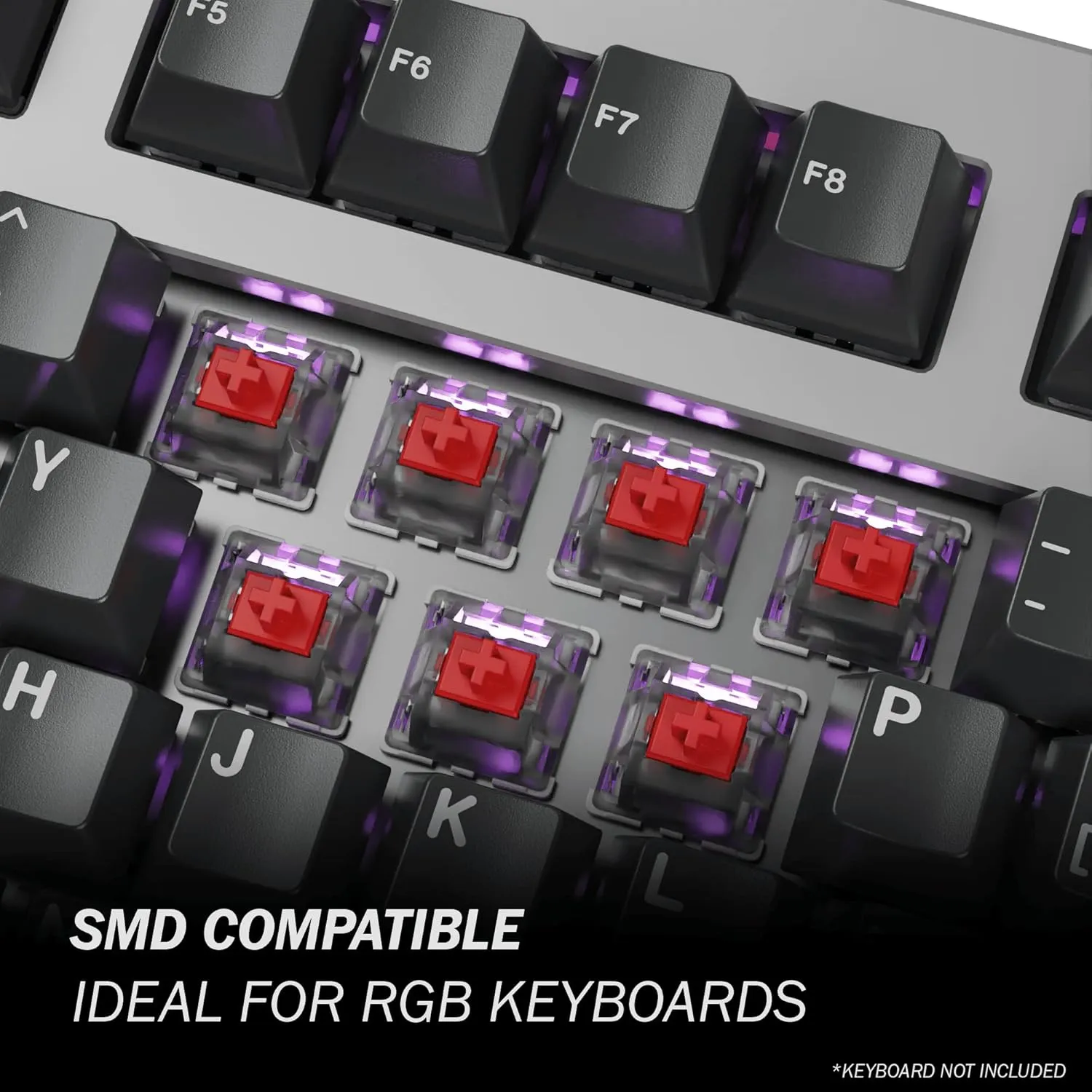 Gateron KS-9 RGB Mechanical MX Type Key Switch - Clear top (90 Pcs, Red)
