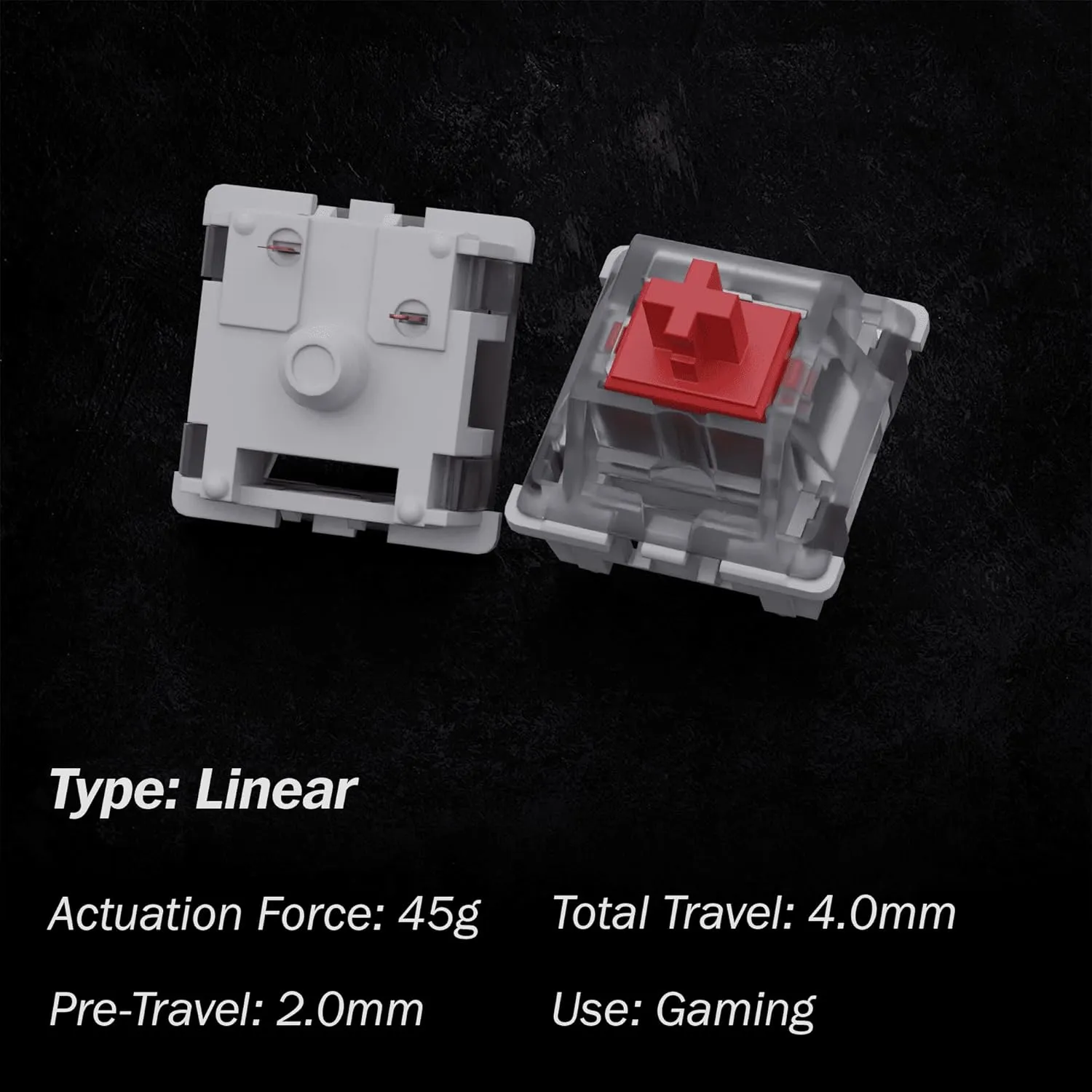 Gateron KS-9 RGB Mechanical MX Type Key Switch - Clear top (90 Pcs, Red)