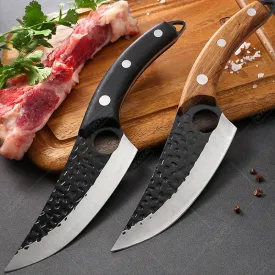 Hand-Forged Stainless Steel Boning and Butcher Knife – Versatile Chef’s Cleaver for Kitchen and Outdoor Cooking