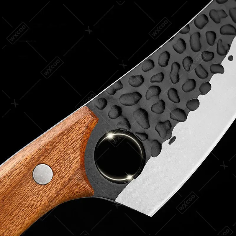 Hand-Forged Stainless Steel Boning and Butcher Knife – Versatile Chef’s Cleaver for Kitchen and Outdoor Cooking