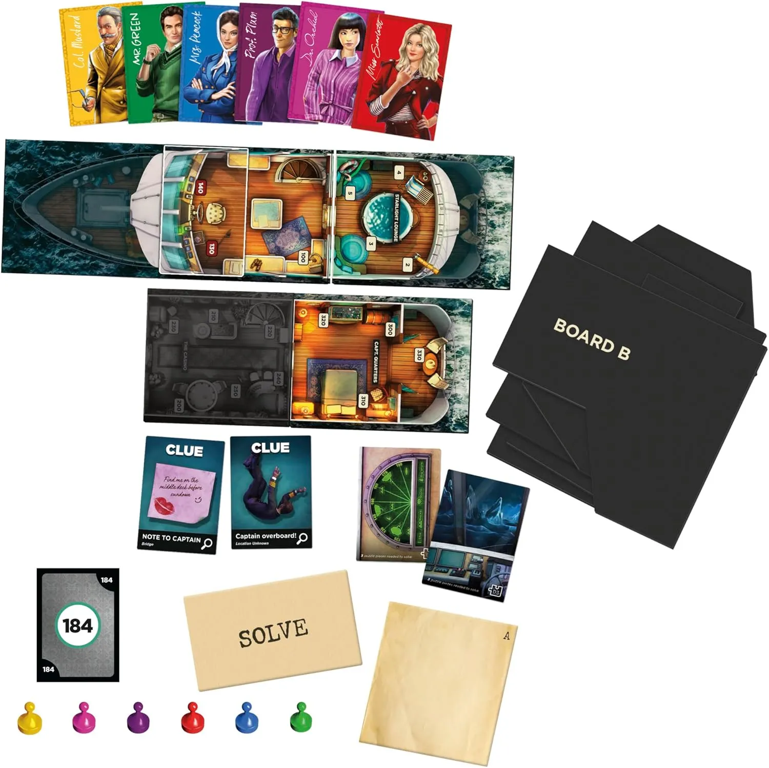 Hasbro Gaming Clue Board Game Sabotage on The High Seas, Escape Room Game, Murder Mystery Games, 1-6 Players, 10  (Amazon Exclusive)