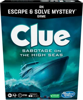 Hasbro Gaming Clue Board Game Sabotage on The High Seas, Escape Room Game, Murder Mystery Games, 1-6 Players, 10  (Amazon Exclusive)