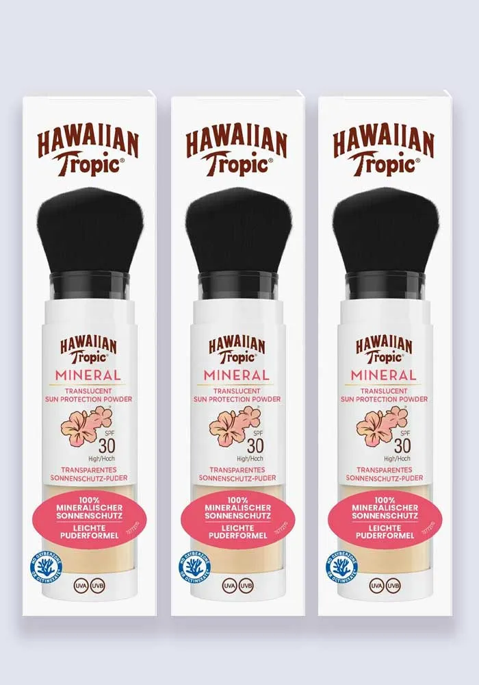 Hawaiian Tropic Mineral Brush SPF 30ml 4.25g 3 Pack Saver