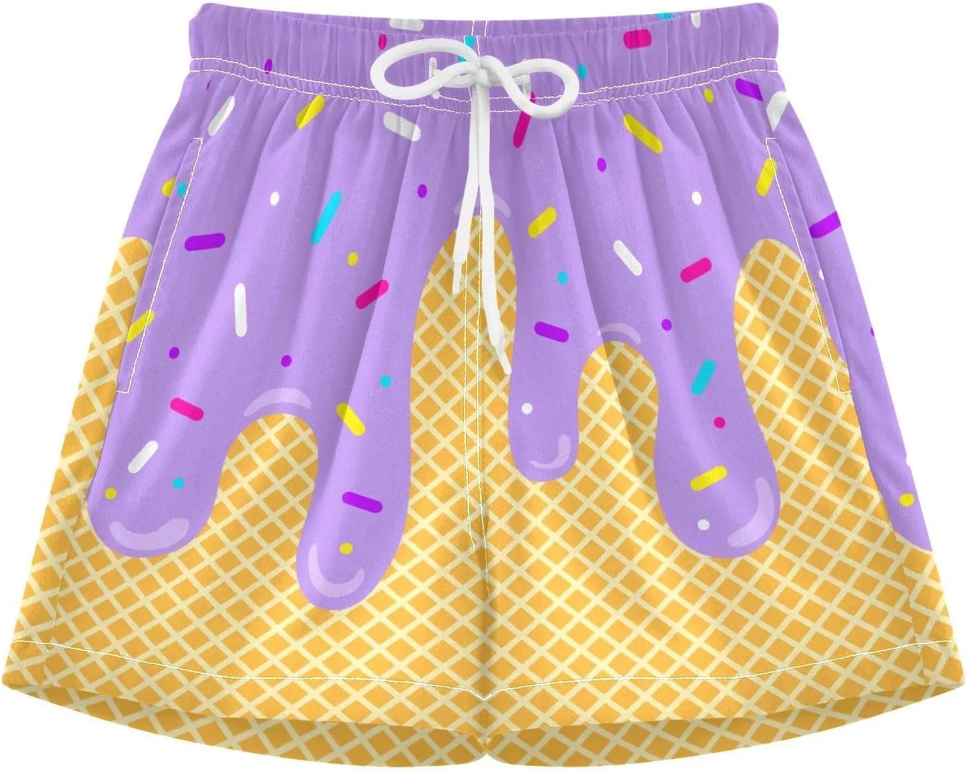 Ice Cream Shorts Baseball Parent-Child Clothing Boy Girl Man Woman Summer Ice Cream Baseball Shorts with Pockets