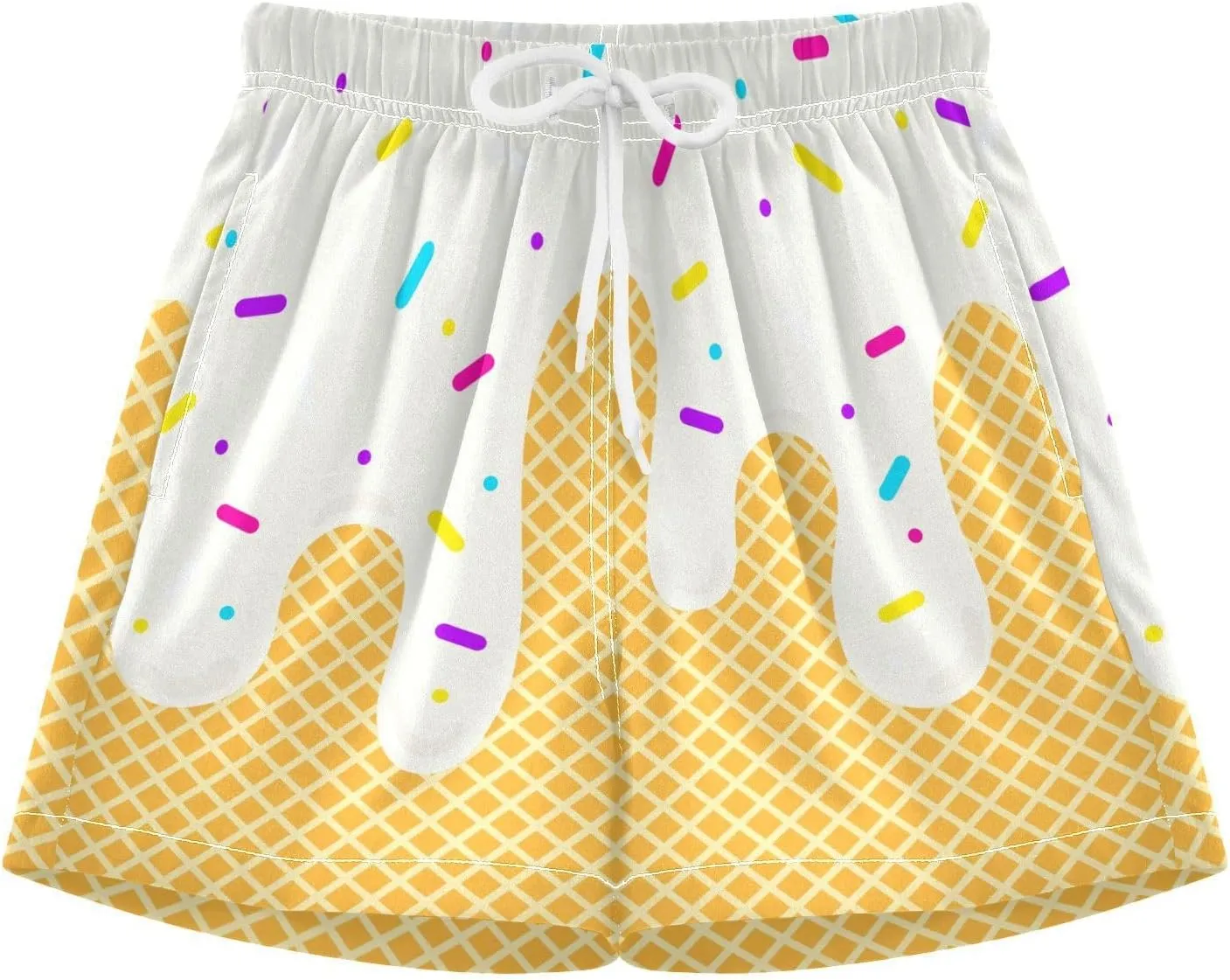 Ice Cream Shorts Baseball Parent-Child Clothing Boy Girl Man Woman Summer Ice Cream Baseball Shorts with Pockets
