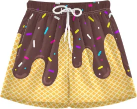 Ice Cream Shorts Baseball Parent-Child Clothing Boy Girl Man Woman Summer Ice Cream Baseball Shorts with Pockets