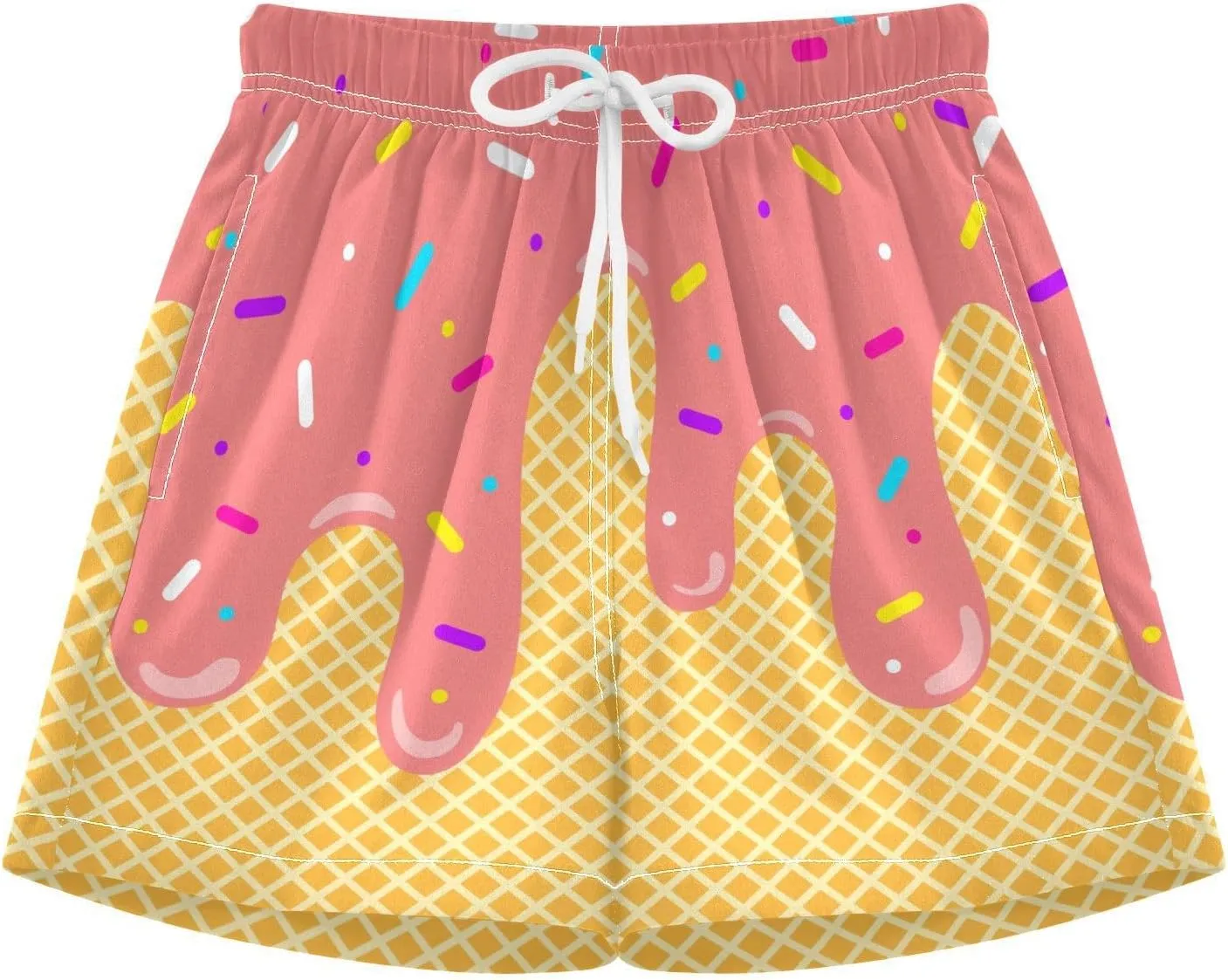 Ice Cream Shorts Baseball Parent-Child Clothing Boy Girl Man Woman Summer Ice Cream Baseball Shorts with Pockets