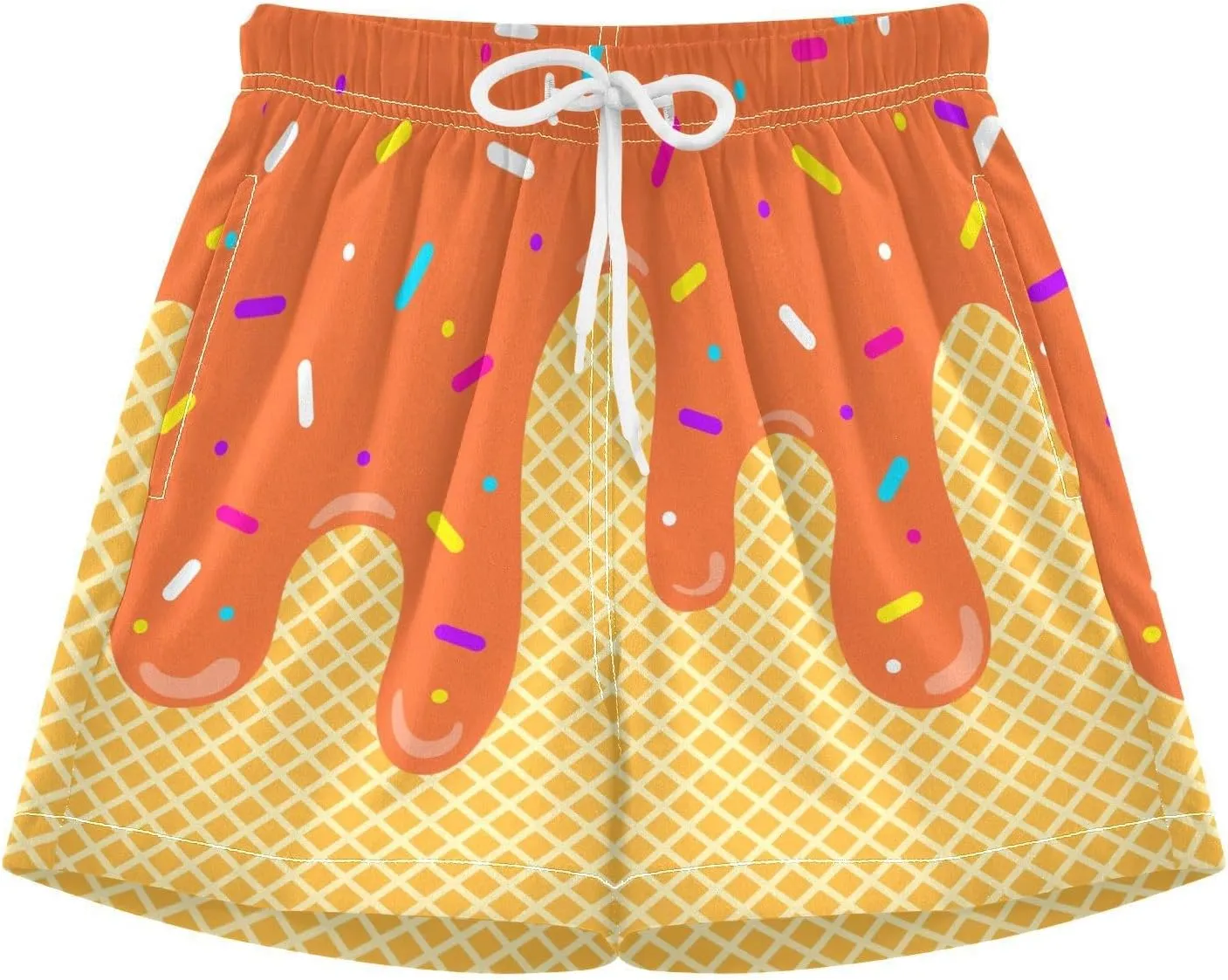 Ice Cream Shorts Baseball Parent-Child Clothing Boy Girl Man Woman Summer Ice Cream Baseball Shorts with Pockets