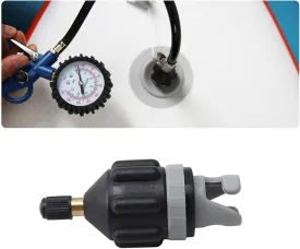Inflatable Boat Sup Pump Adaptor Air Pump Adapter Standard Air Valve Adapter Conventional Spoke Plate Paddle Board Attachment,Black Gray