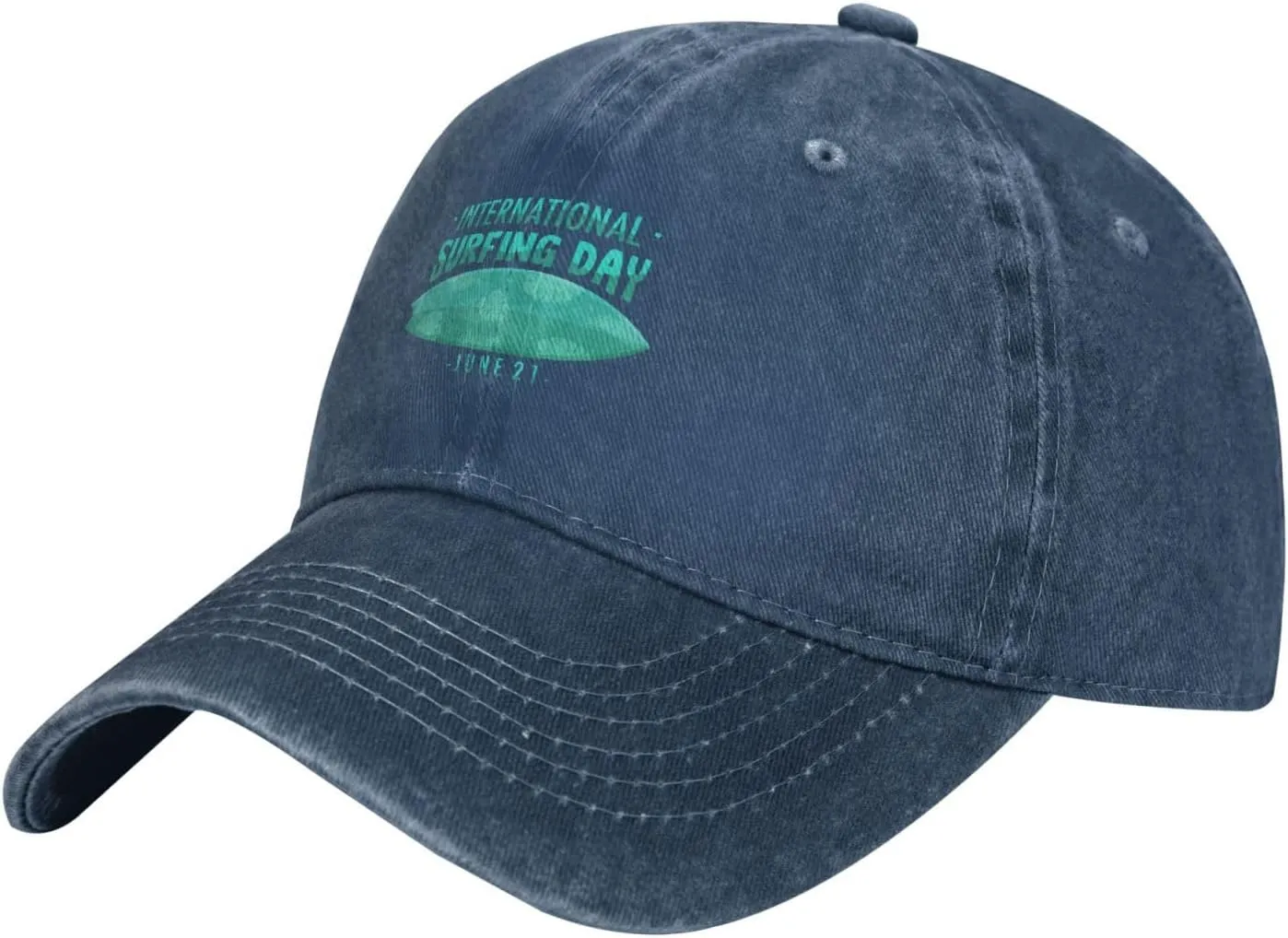 International Surfing Day Fonts and Surfboards Baseball Cap for Men Women Hats Adjustable Denim Hat Dad Hat