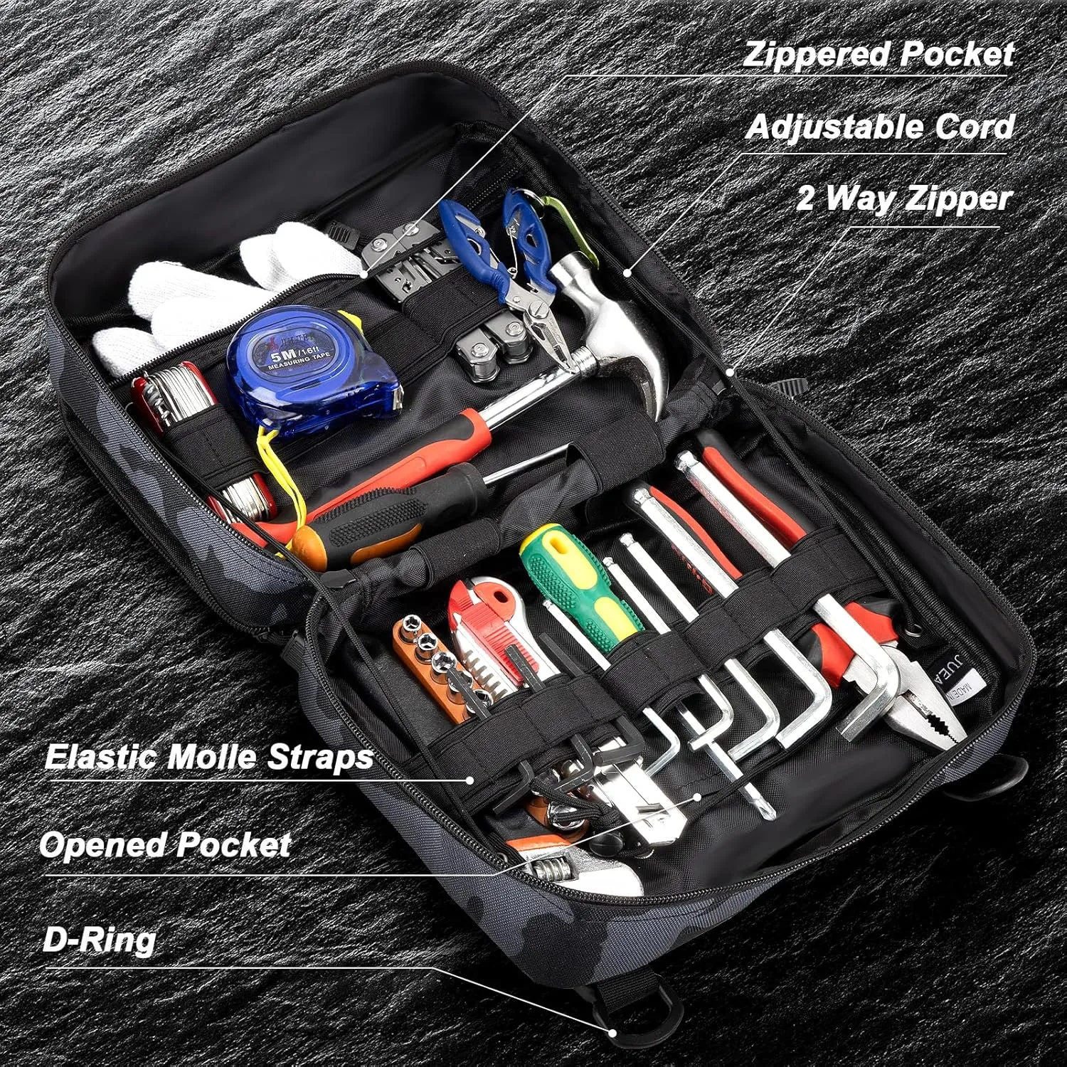 Jueachy Tactical Molle Pouch Large Admin Bag Utility Tool Pouches Molle Attachment EDC Pouches Expandable Molle Accessories Organizer Medical Pocket U.S.A Patch Included