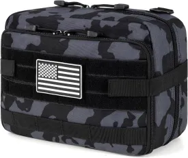 Jueachy Tactical Molle Pouch Large Admin Bag Utility Tool Pouches Molle Attachment EDC Pouches Expandable Molle Accessories Organizer Medical Pocket U.S.A Patch Included