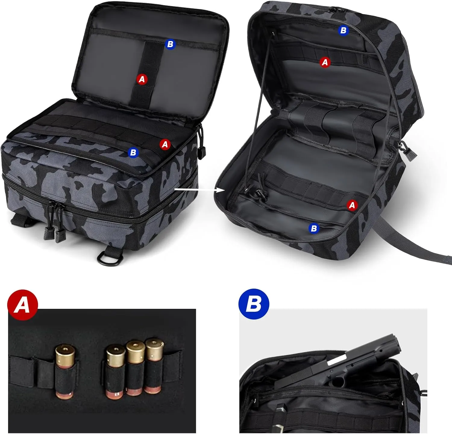 Jueachy Tactical Molle Pouch Large Admin Bag Utility Tool Pouches Molle Attachment EDC Pouches Expandable Molle Accessories Organizer Medical Pocket U.S.A Patch Included