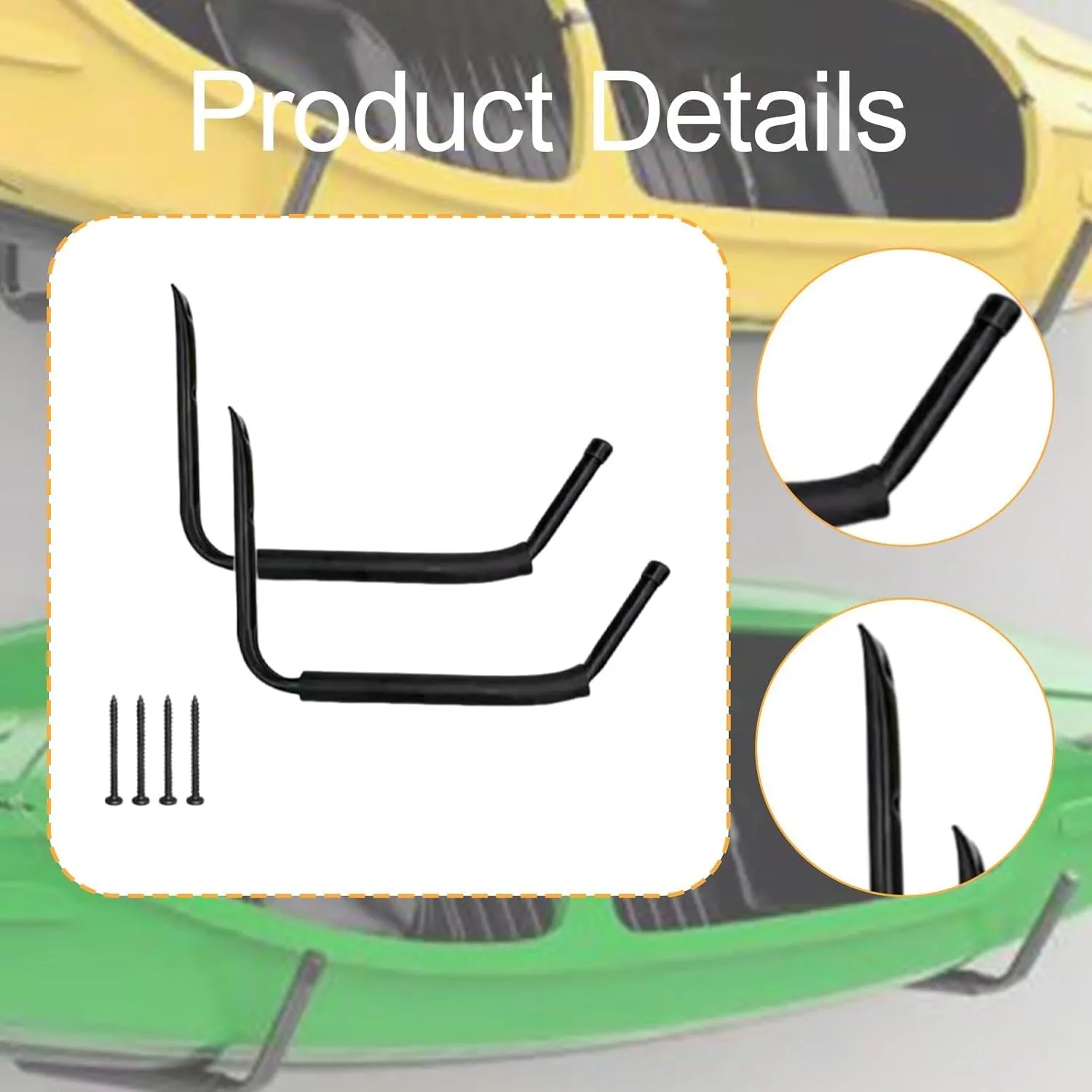 Kayak Storage Rack Kayak Hook Hanging Cradle Rack Wall Mounted Canoe Hanger for Snowboard Home Surfboard Tools