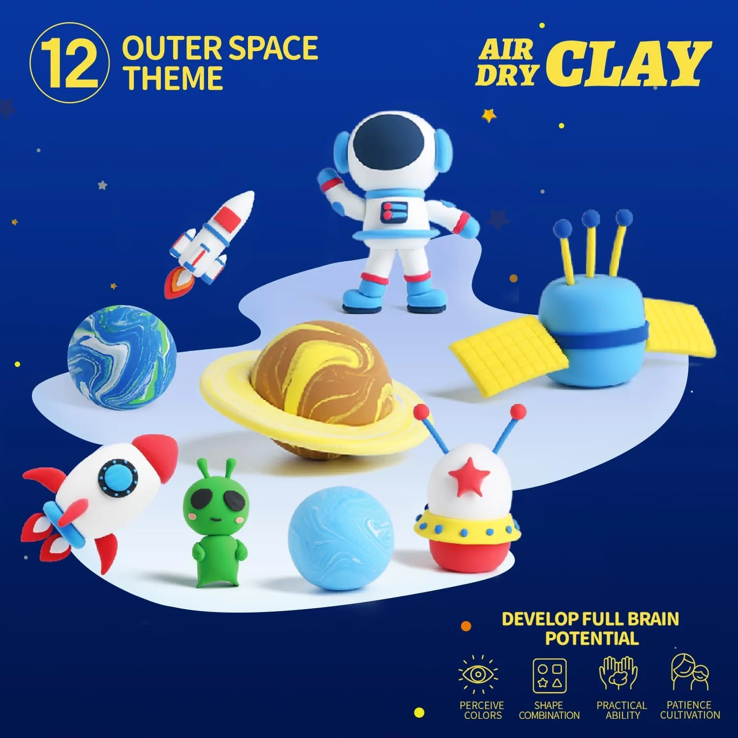 LOUFOR Air Dry Clay Kits - Modeling Clay for Kids, Ultra Light & Soft, Safe & Non-Toxic, DIY Airdryclay Kit with Sculpting Tools and Tutorials, Creatible Art Crafts Toys Gifts for Boys Girls