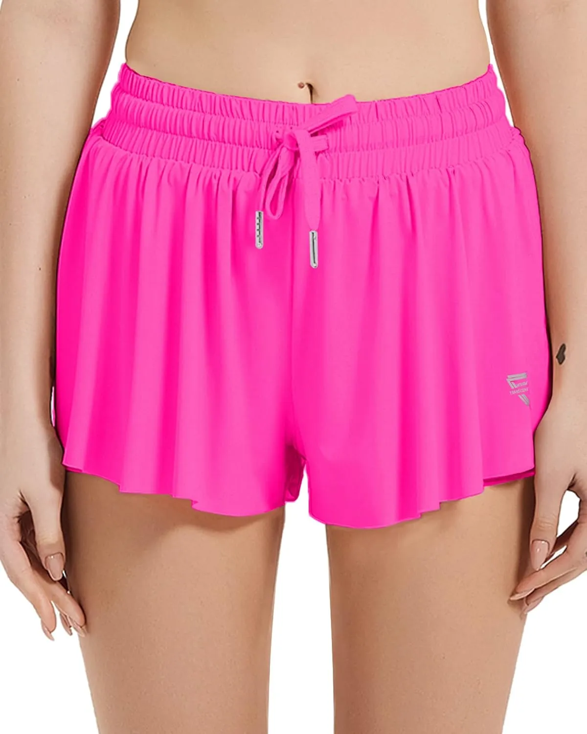 Memorose Flowy Running Shorts for Women Summer Causal Spandex Athletic Workout Shorts with Pockets