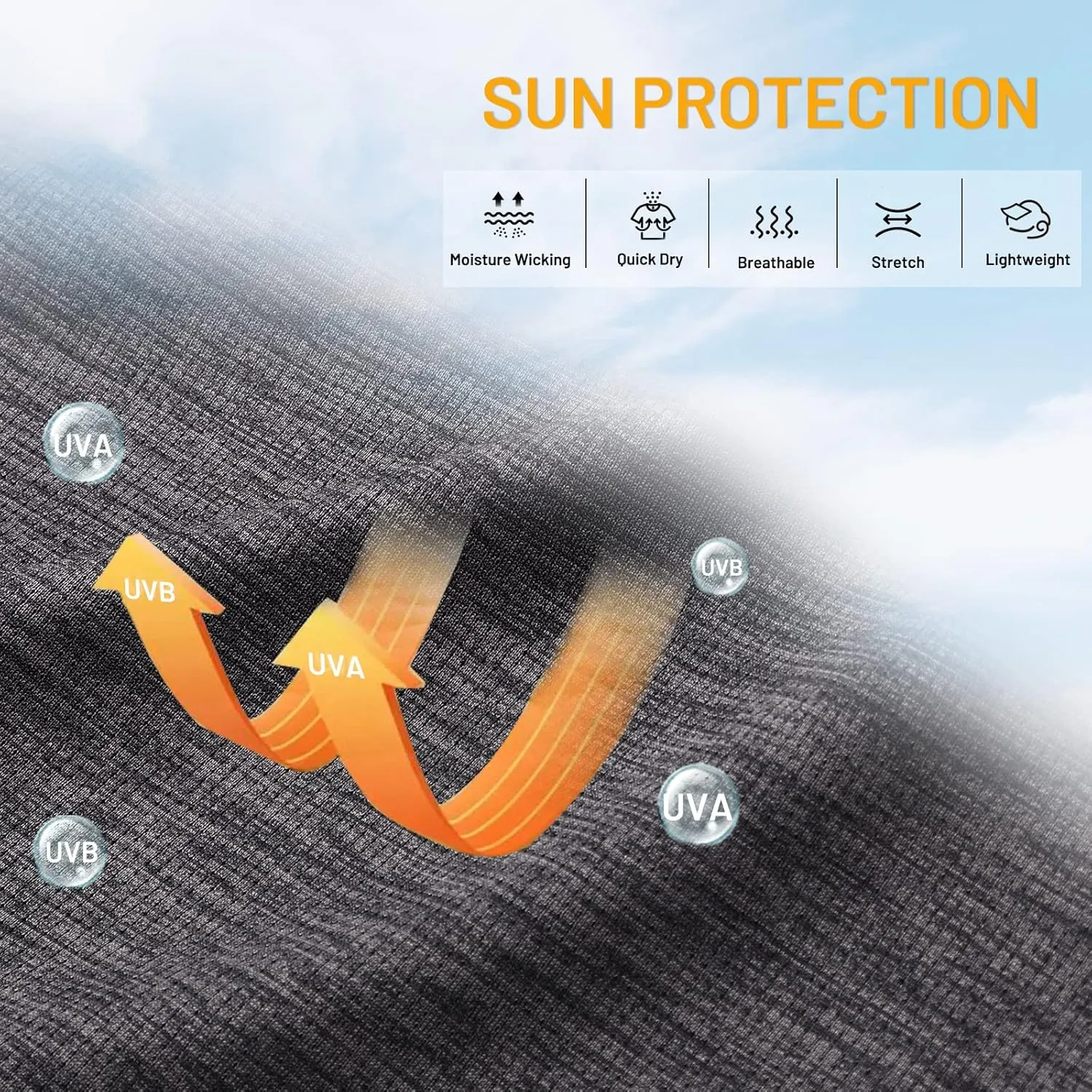 MIER Men's UPF 50  Sun Shirts Quick Dry Long Sleeve UV Shirts Lightweight Rash Guard Swim T-Shirts Hiking Running