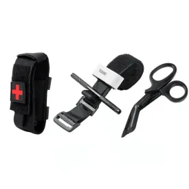 Military Tourniquet Kit, Durable Nylon Webbing, Aluminum Rod, Compact, Lightweight, Reusable, Effective Hemostasis, Black Color