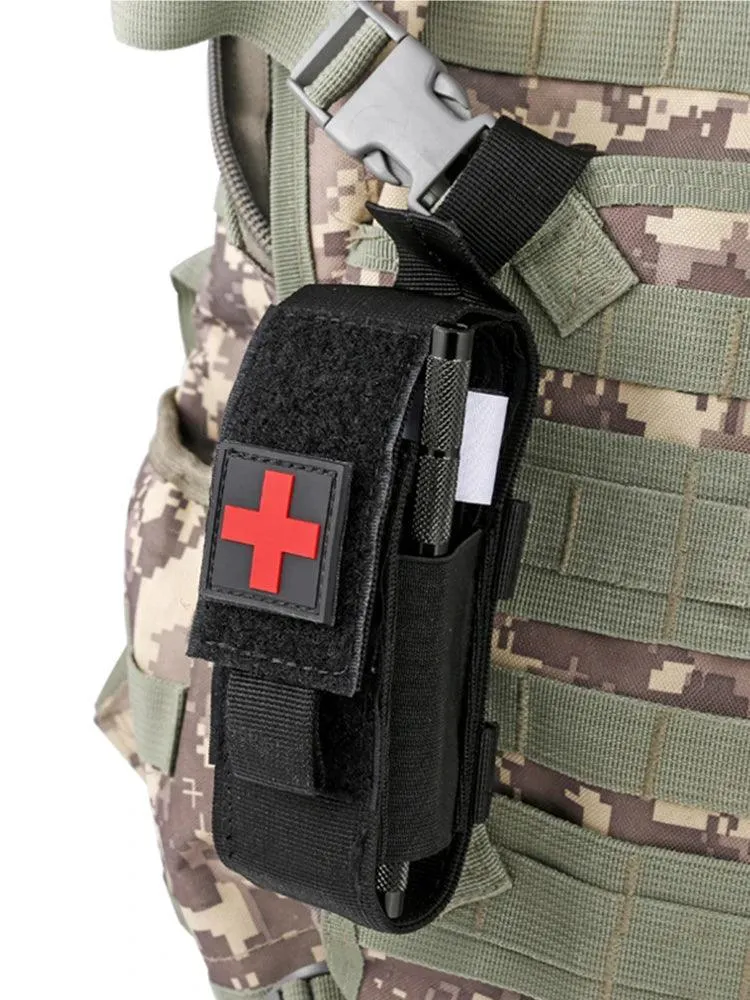 Military Tourniquet Kit, Durable Nylon Webbing, Aluminum Rod, Compact, Lightweight, Reusable, Effective Hemostasis, Black Color