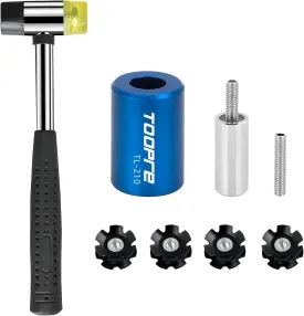 Mimoke Bike Bicycle Fork Star Nut Setting Installer Install Tool with 4 Free Star Nuts include Rubber hammer (With Rubber hammer)