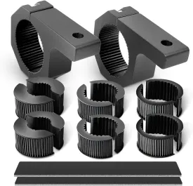 Nilight 90020B 2 Pack Mounting Bracket Kit LED Off Road Light Horizontal Bar Tube Clamp Roof Roll Cage Holder, 2 Years Warranty,Black