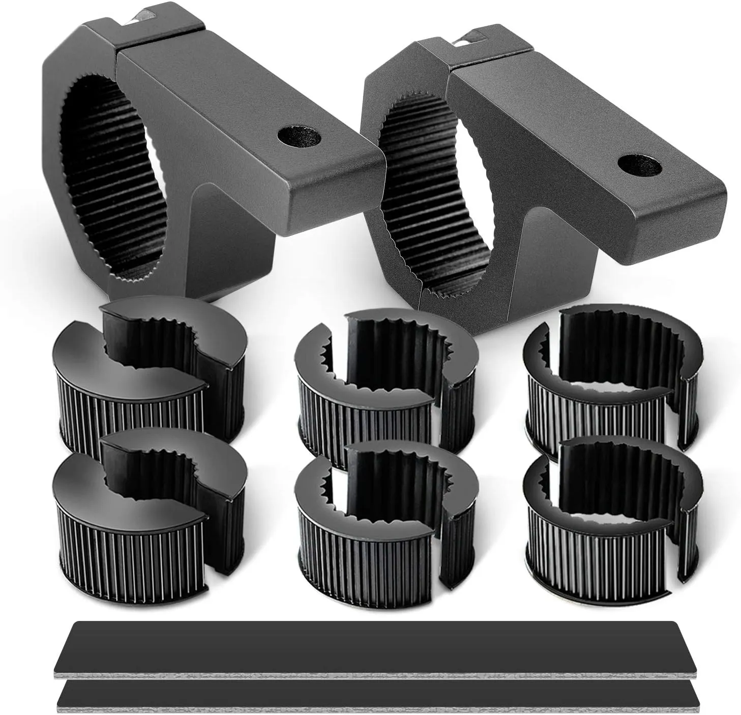 Nilight 90020B 2 Pack Mounting Bracket Kit LED Off Road Light Horizontal Bar Tube Clamp Roof Roll Cage Holder, 2 Years Warranty,Black