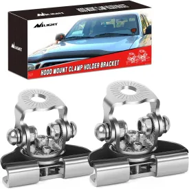 Nilight LED Light Bar Mounting Bracket 2PCS Universal Adjustable Pillar Hood Work Lamp Mount Clamp Holder for Off-Road Truck SUV