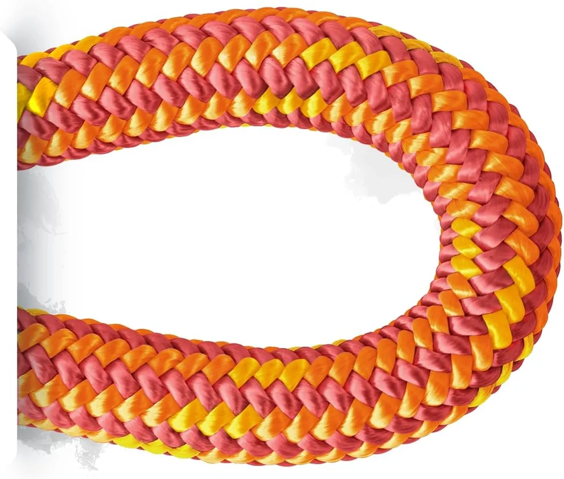 Pelican Rope Arborist Rope 11.8mm x 120Ft, USA Made High-Strength 24-Strands Static Climbing Rope - 5,400 lb Strength for Tree Climbing, Pulling, Outdoors & Swing - Red, Tight Spliced Eye