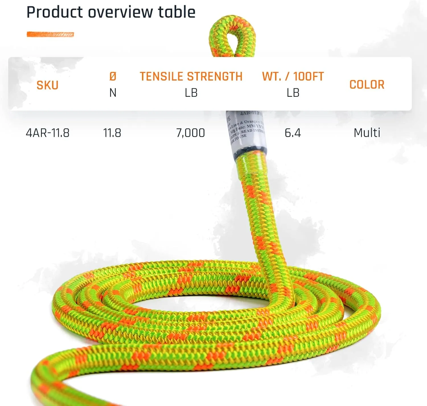 Pelican Rope Arborist Rope 11.8mm x 120Ft, USA Made High-Strength 24-Strands Static Climbing Rope - 5,400 lb Strength for Tree Climbing, Pulling, Outdoors & Swing - Red, Tight Spliced Eye