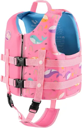 Pottwal Swim Vest for Kids - Swim Jacket for 1-2 Years (24-33LBS) - Buoyancy Aid Made of Neoprene & EPE - with Adjustable Crotch Strap