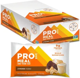 PROBAR - MEAL Bar, S'Mores, Non-GMO, Gluten-Free, Healthy, Plant-Based, Whole-Food Ingredients, Natural Energy (12 Count)