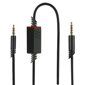 QJYTH Replacement A40 Cord Compatible with Astro A40 Headset, A40 Inline Mute Audio Cable for Astro A10/A40/A40TR Gaming Headset,Compatible with PS5/PS4 Controller(6.5 Feet, Black)