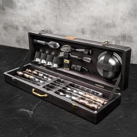 "Skeid" Outdoor Grilling Accessories BBQ Skewers Set  in a Wooden Case, 25 items
