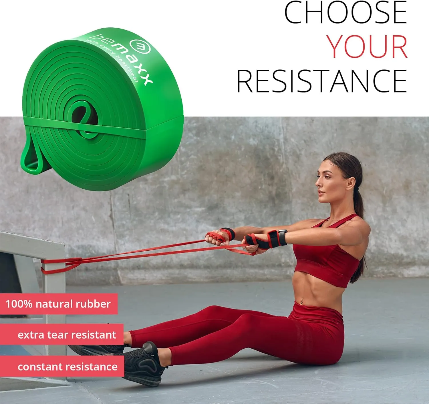 Resistance Band Pull Up Band, Heavy Fitness Exercise Band for Yoga, Pilates, Crossfit