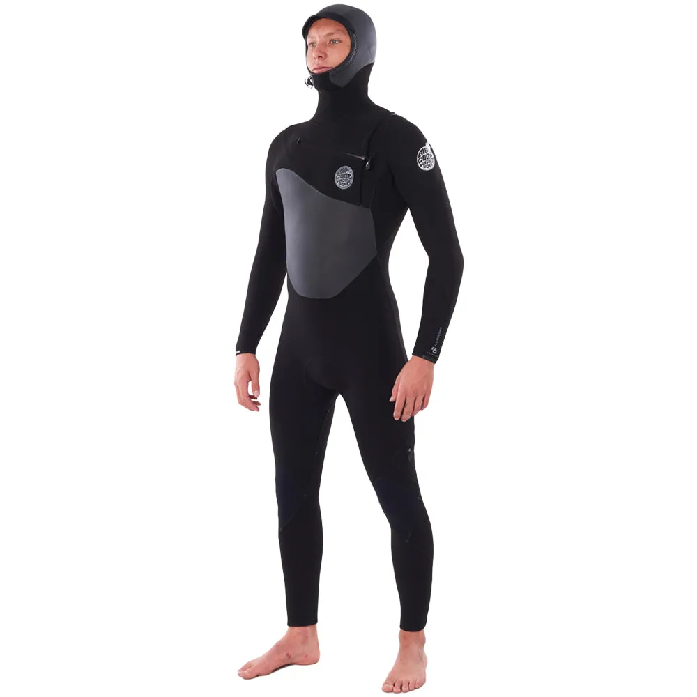 Rip Curl Flashbomb 5/4mm Hooded Chest Zip Winter Wetsuit  - Black