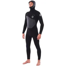 Rip Curl Flashbomb 5/4mm Hooded Chest Zip Winter Wetsuit  - Black