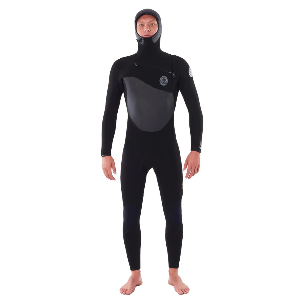 Rip Curl Flashbomb 5/4mm Hooded Chest Zip Winter Wetsuit  - Black