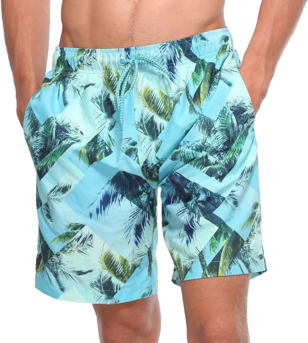 Rokka&Rolla Men's Swim Trunks Quick Dry Board Shorts Bathing Suit with Mesh Lining