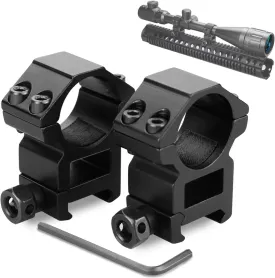 Scope Rings, Rifle Scope Mount High Profile Scope Mounts for Picatinny Rail (1 inch, Set of 2)