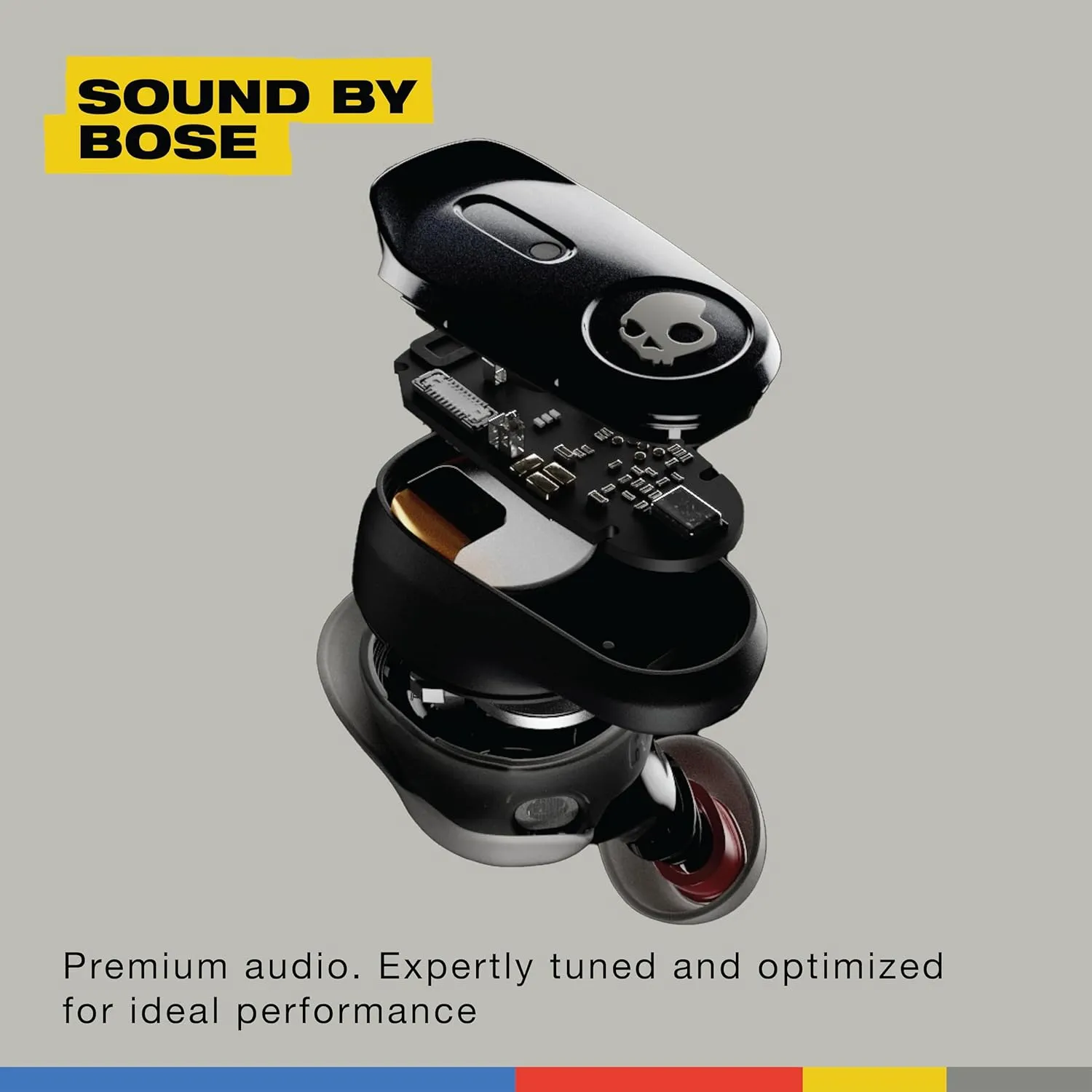 Skullcandy Method 360 ANC Wireless Earbuds, Sound by Bose, Bluetooth Headphones, Premium Noise Cancelling, Up to 40 Hrs Battery, Sweat and Water Resistant, Microphone for iPhone Android - Leopard