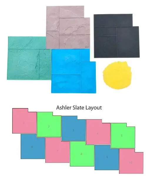 Slate Concrete Stamps - Ashler Notched Slate
