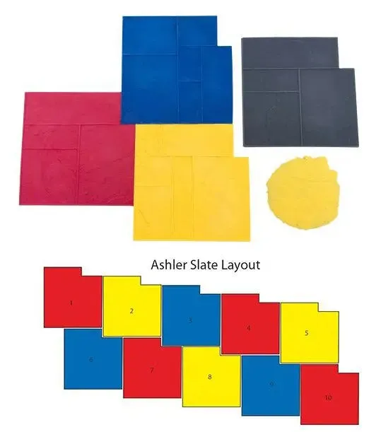 Slate Concrete Stamps - Ashler Notched Slate