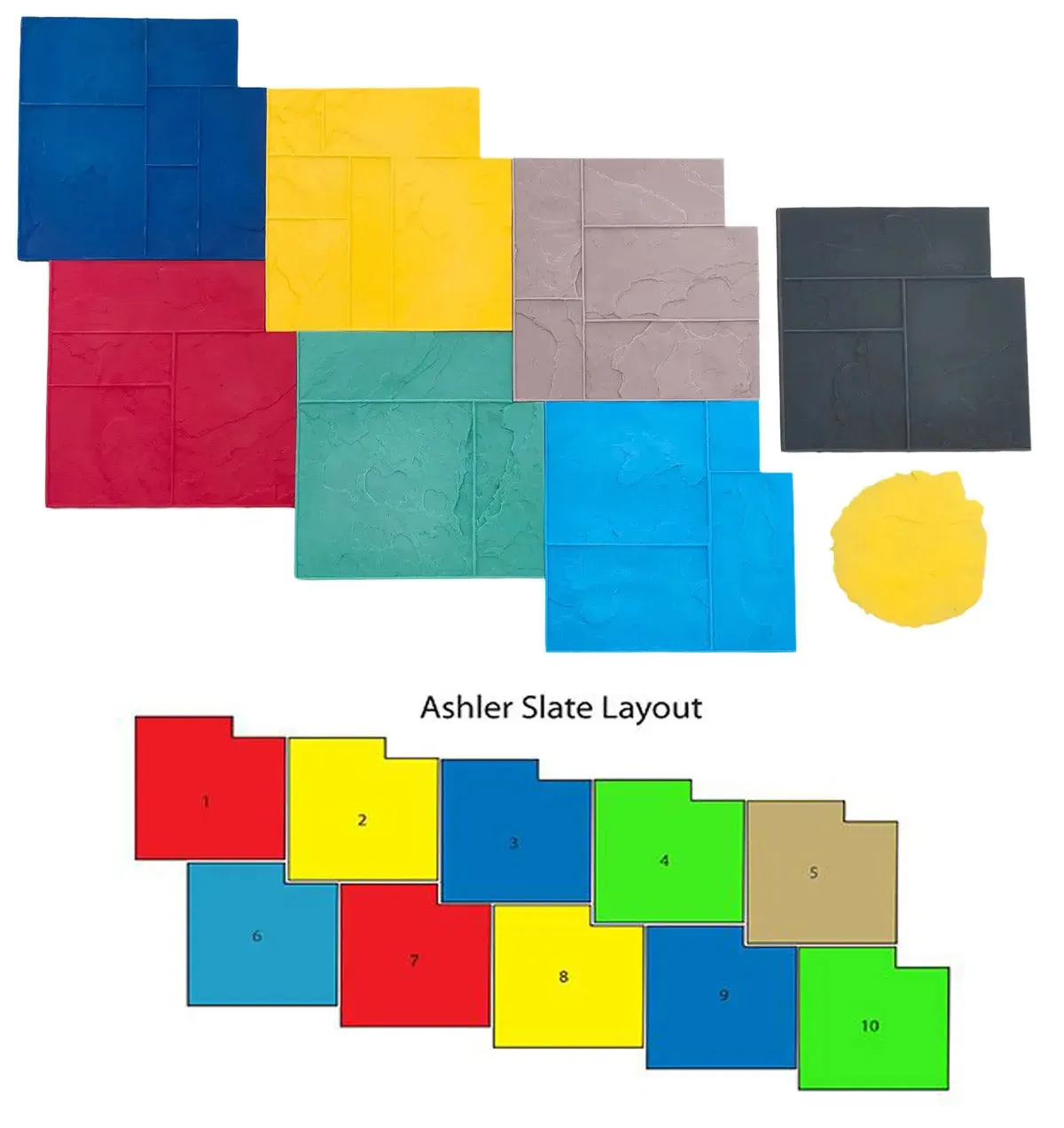 Slate Concrete Stamps - Ashler Notched Slate