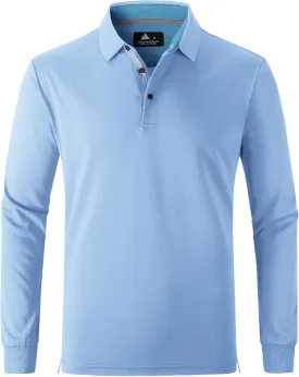 SWISSWELL Long Sleeve Polo Shirts for Men collared Performance Golf Shirts Casual Workwear Office