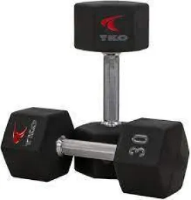 TKO Tri Grip Urethane Dumbbell Set 5-17.5lb (Pairs)
