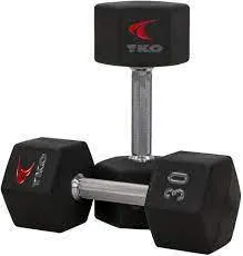 TKO Tri Grip Urethane Dumbbell Set 5-17.5lb (Pairs)