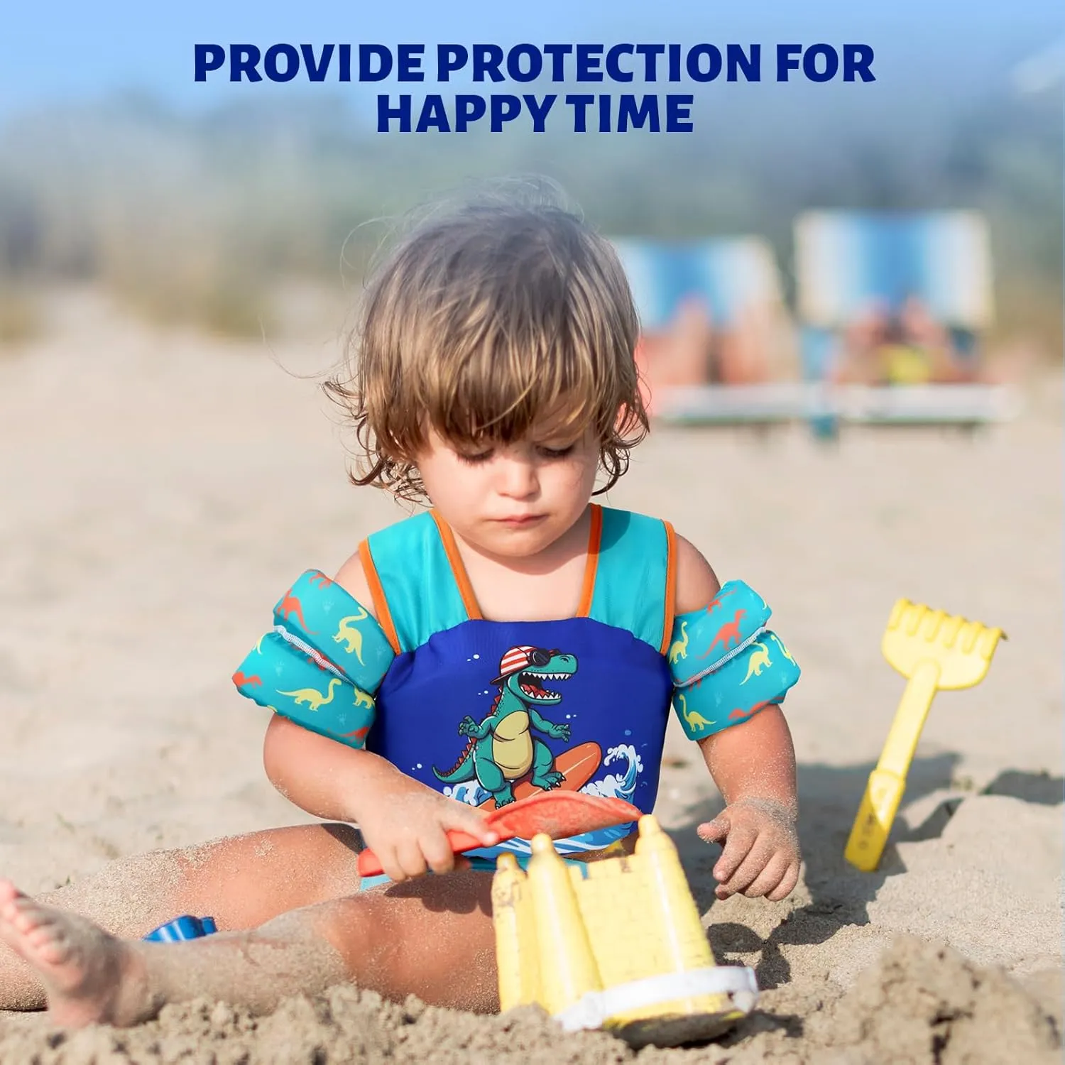 Toddler Swim Vest Puddle Jumper Toddler Life Jacket 30-50 Lbs, US Coast Guard Approved Life Vest Kids Arm Floaties for Toddlers Water Wing with Whistle