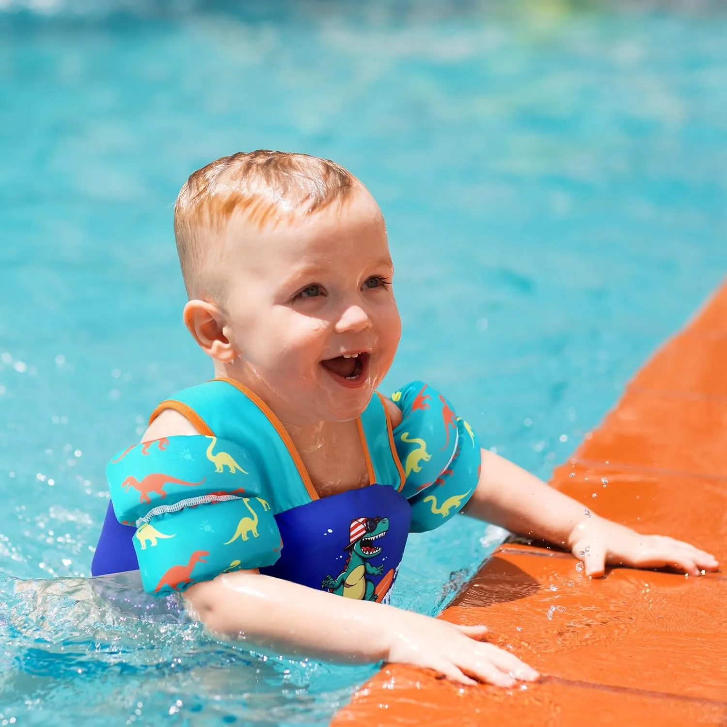 Toddler Swim Vest Puddle Jumper Toddler Life Jacket 30-50 Lbs, US Coast Guard Approved Life Vest Kids Arm Floaties for Toddlers Water Wing with Whistle